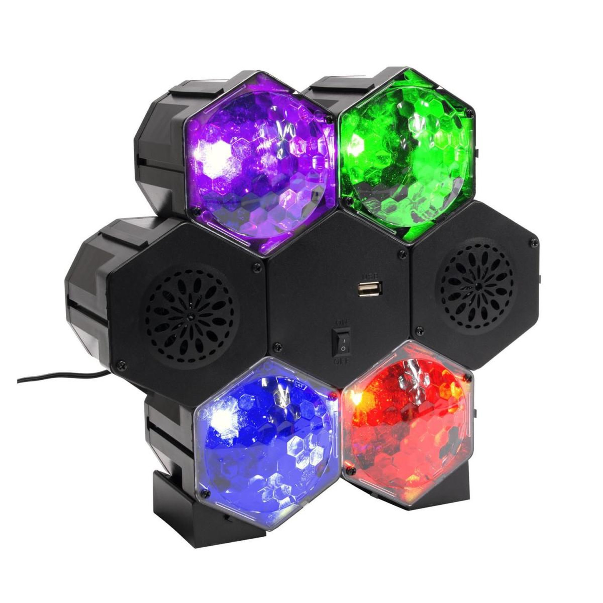 PARTY TIME Enceinte sans fil & projecteur  disco  25cm noir