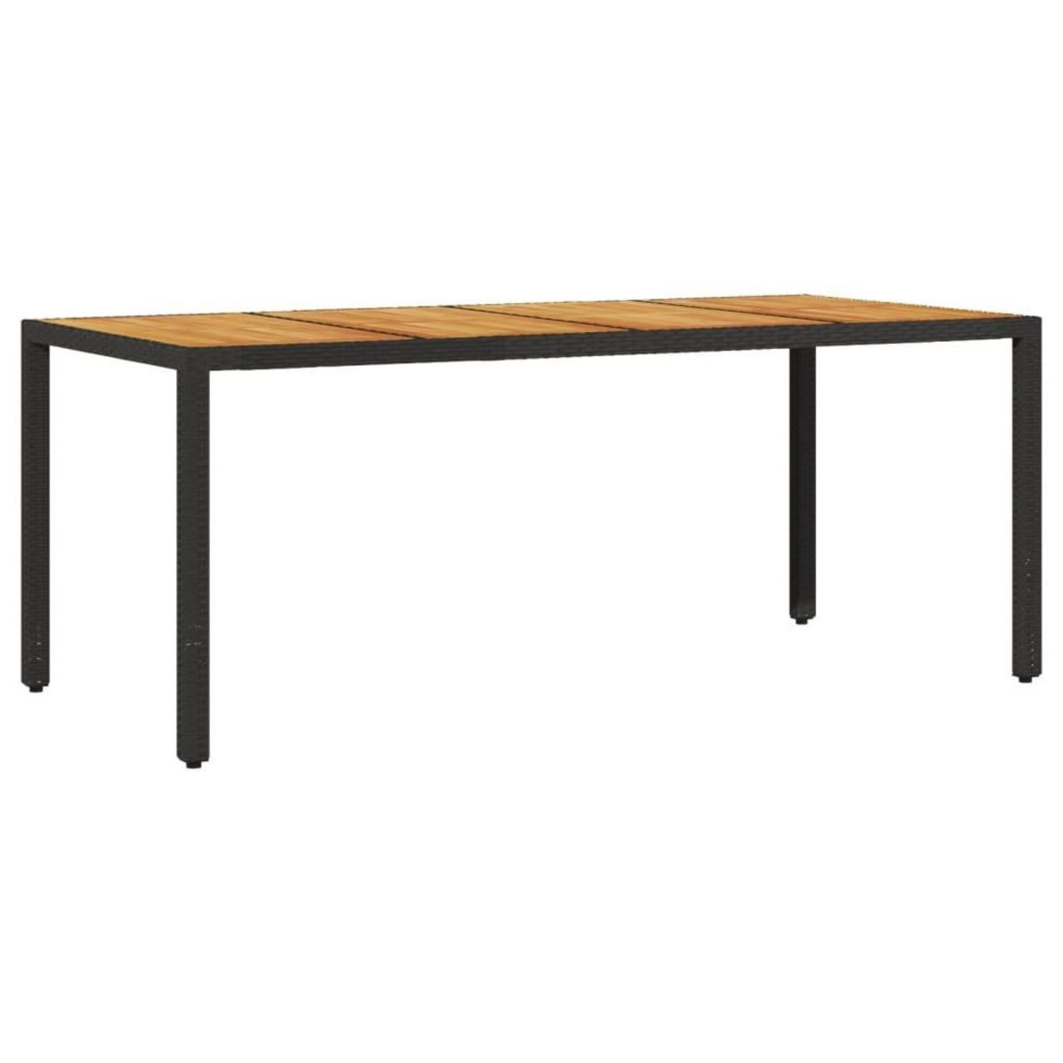 VIDAXL Table de jardin et dessus en bois d'acacia noir resine tressee