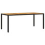Voir la diapositive 2 : VIDAXL Table de jardin et dessus en bois d'acacia noir resine tressee