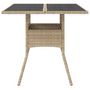 Voir la diapositive 4 : VIDAXL Table de jardin dessus en verre beige 80x80x75cm resine tressee