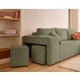 Voir la diapositive 4 : BEST MOBILIER Topaze - canapé d'angle réversible 4 places - convertible avec coffre, tablette et poufs - en velours côtelé