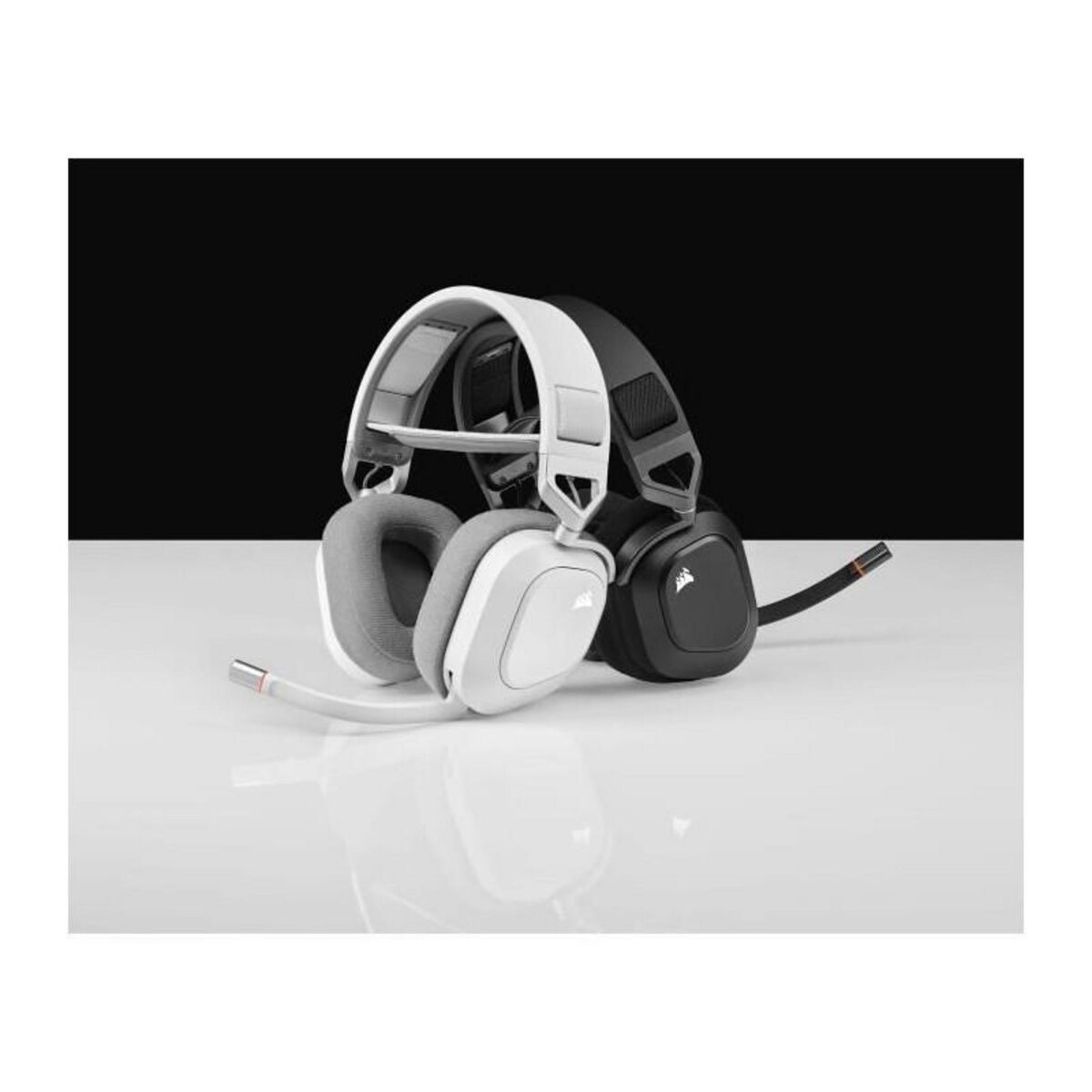 Corsair Casque gaming - CORSAIR HS80 Wireless - Blanc - Microphone omnidirectionnel