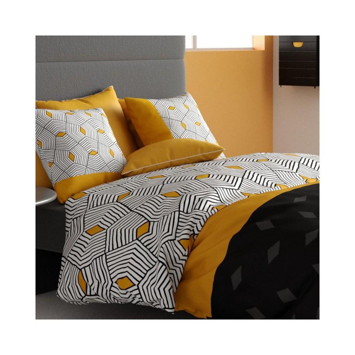 ATELIER DU COTON Housse de couette 260x240 + 2 taies coton 57 fils