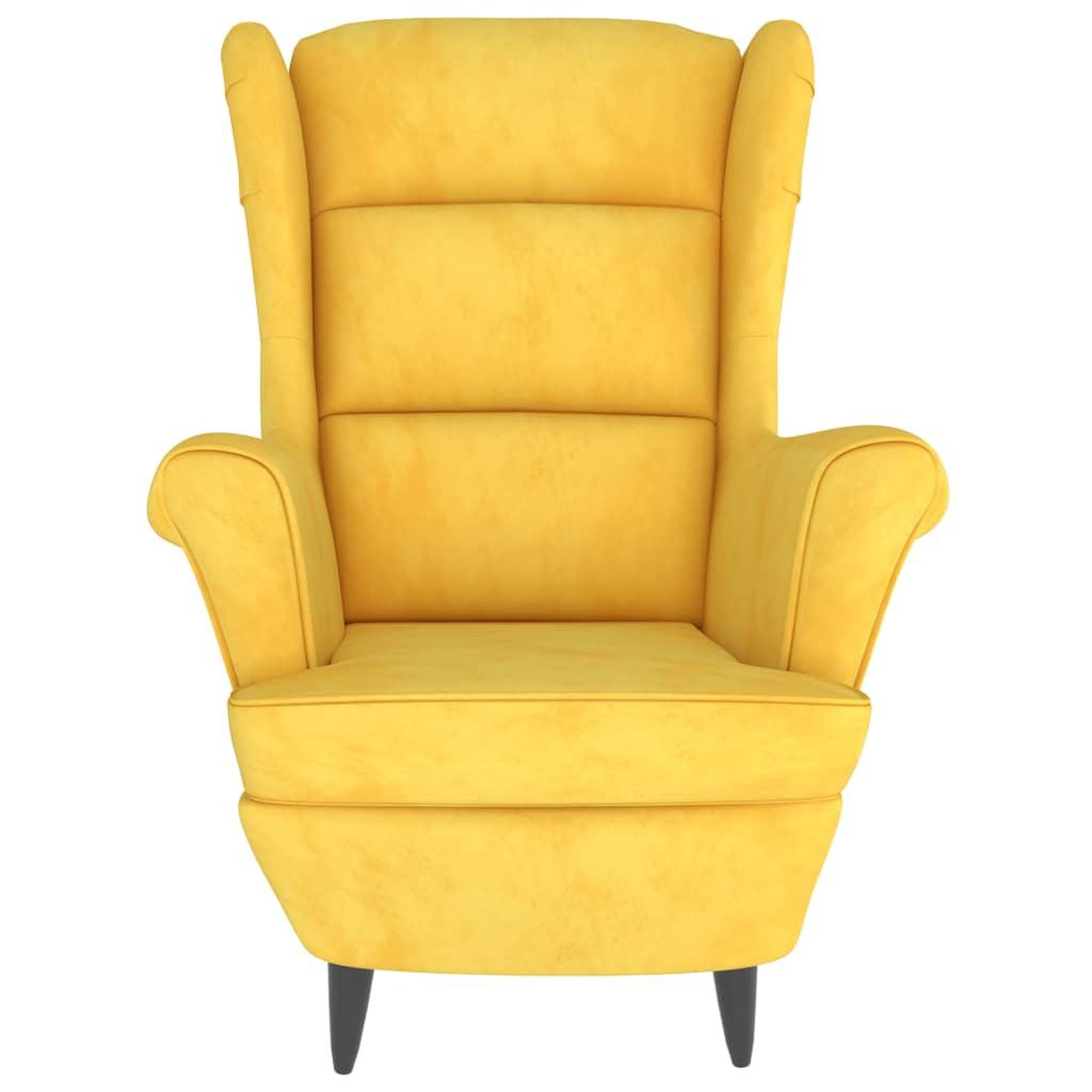 Voir la diapositive 3 : VIDAXL Fauteuil jaune moutarde velours