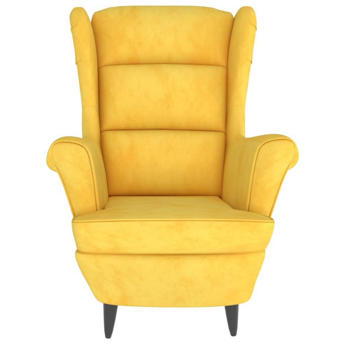 VIDAXL Fauteuil jaune moutarde velours