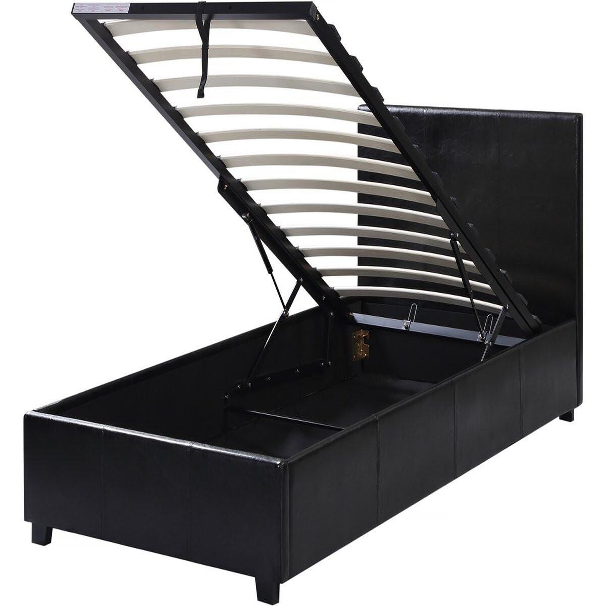 Voir la diapositive 3 : Habitat et Jardin Lit avec coffre  Carla  - 90 x 190 cm - Noir
