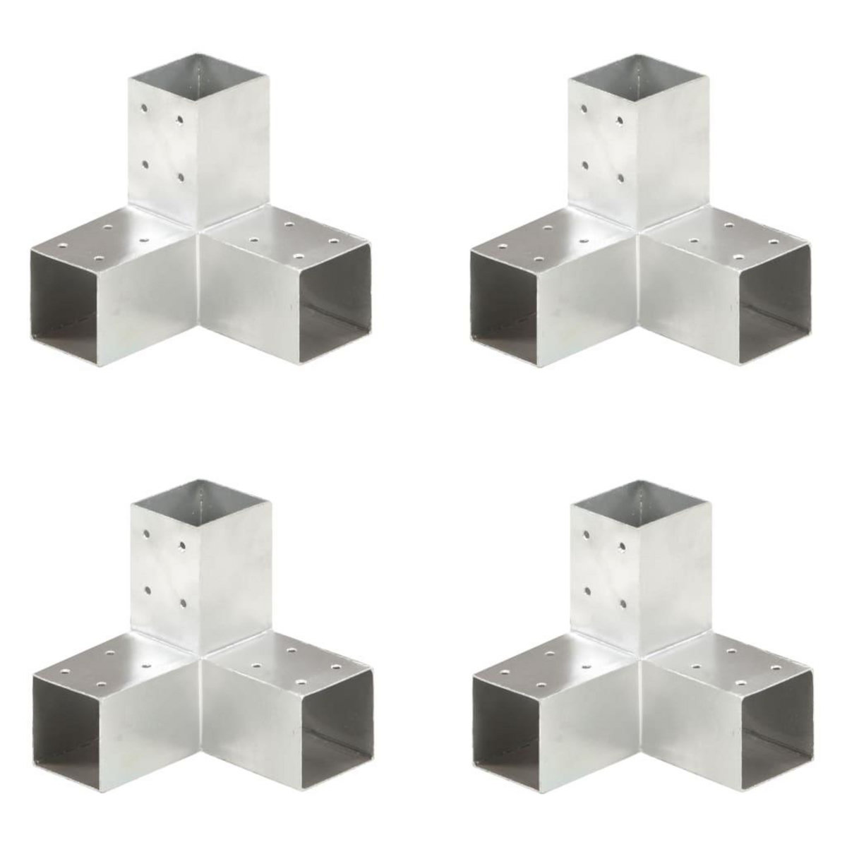 VIDAXL Connecteurs de poteau 4 pcs Forme en Y Metal galvanise 71x71 mm