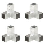 VIDAXL Connecteurs de poteau 4 pcs Forme en Y Metal galvanise 71x71 mm