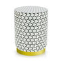 Voir la diapositive 1 : Paris Prix Pouf Rond Déco  Géométrique  46cm Noir & Blanc