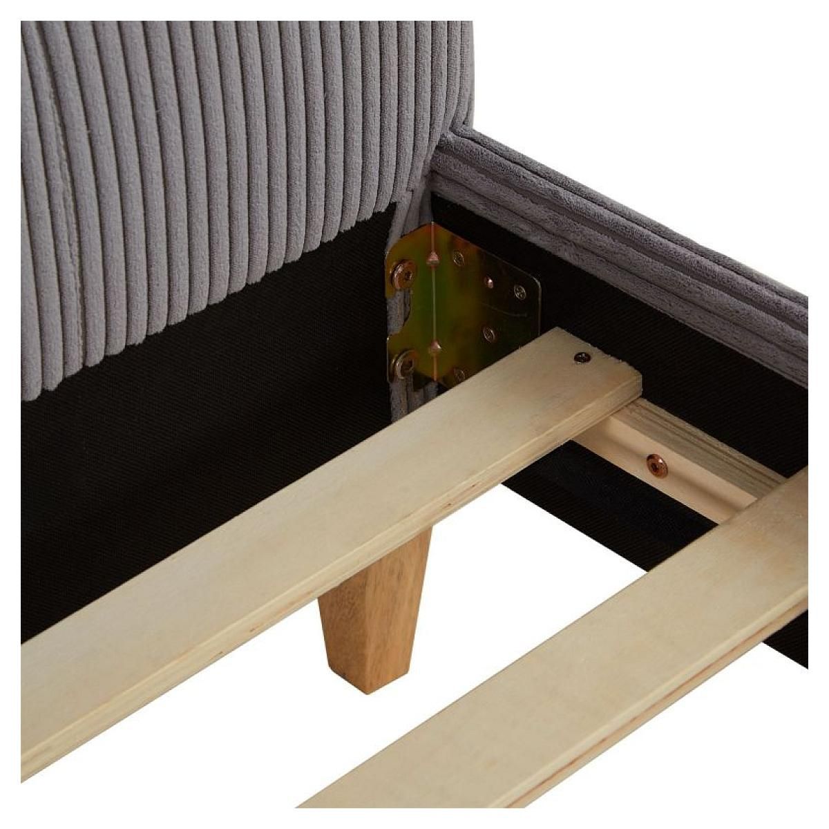 HomeStyle4U Lit 2 Places 140x200 Gris cm avec Sommier à Lattes