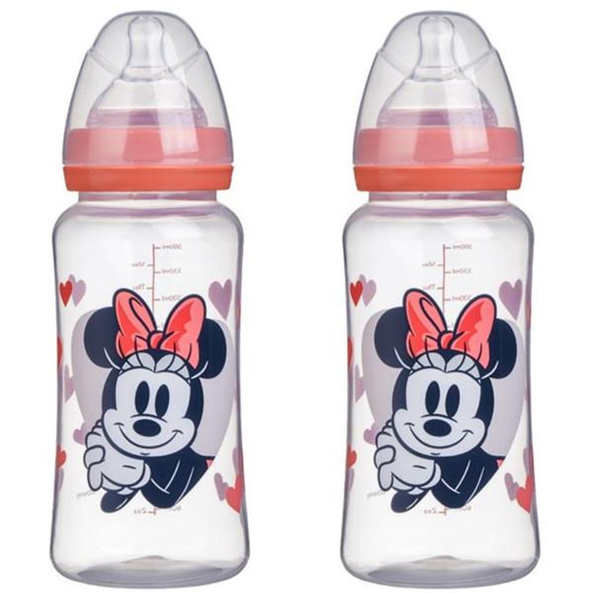 DISNEY BABY Lot de 2 biberons - DISNEY BABY - MINNIE COLLECTOR - 360 ml - Tétine silicone - Débit 3 positions