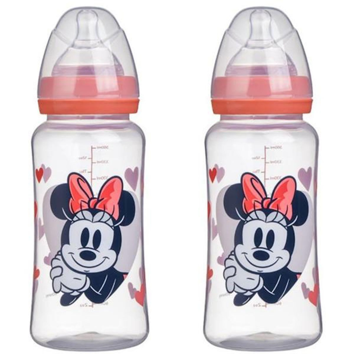 DISNEY BABY Lot de 2 biberons - DISNEY BABY - MINNIE COLLECTOR - 360 ml - Tétine silicone - Débit 3 positions