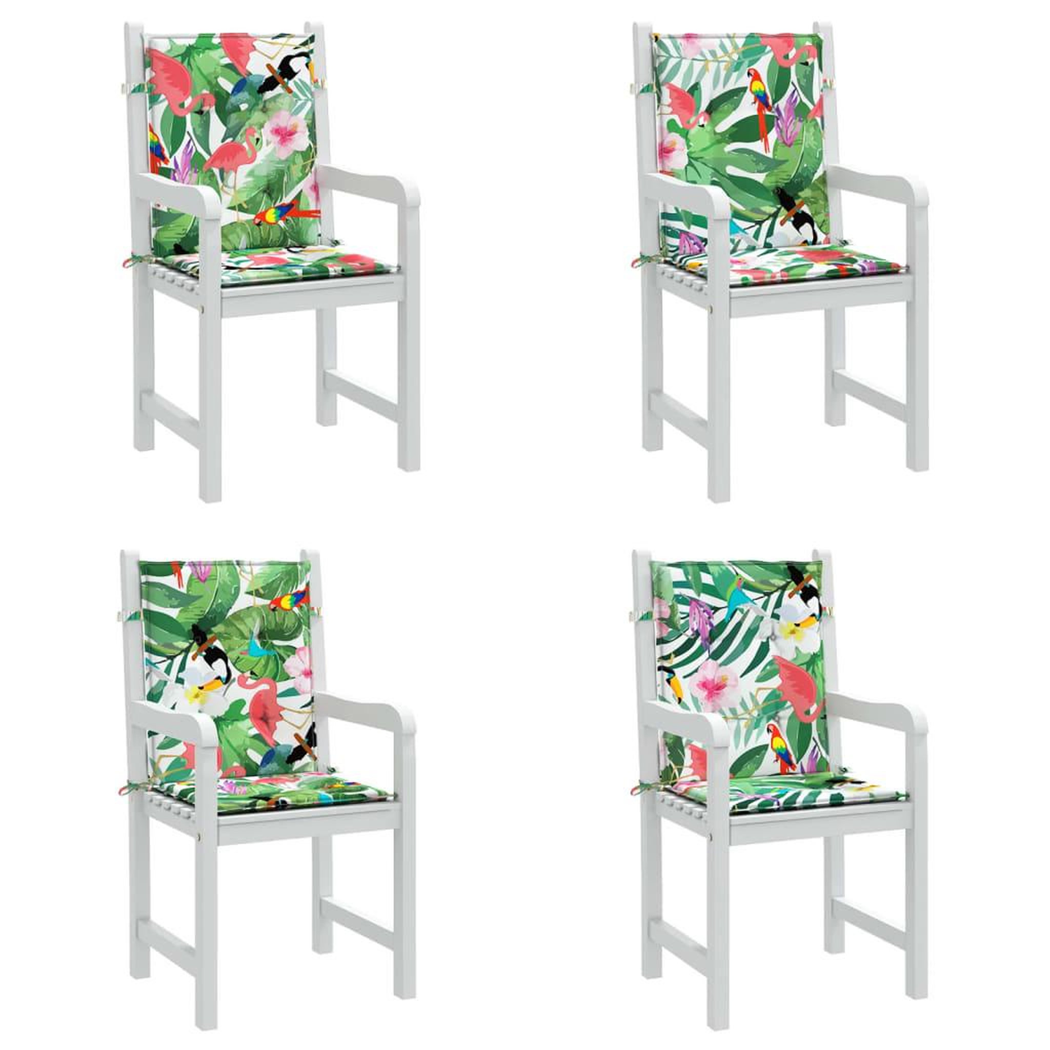 Voir la diapositive 4 : VIDAXL Coussins de chaise a dossier bas lot de 4 multicolore tissu