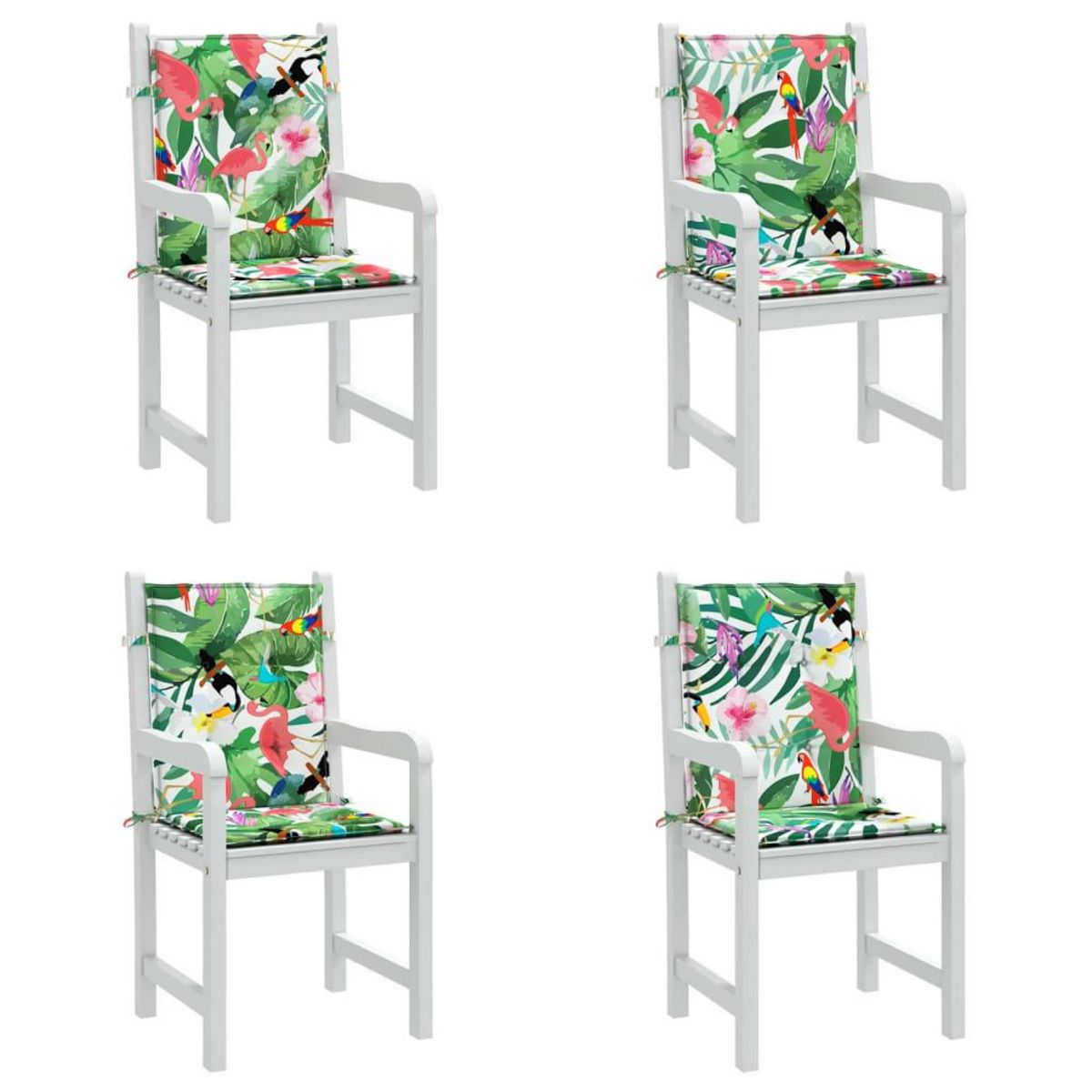 VIDAXL Coussins de chaise a dossier bas lot de 4 multicolore tissu