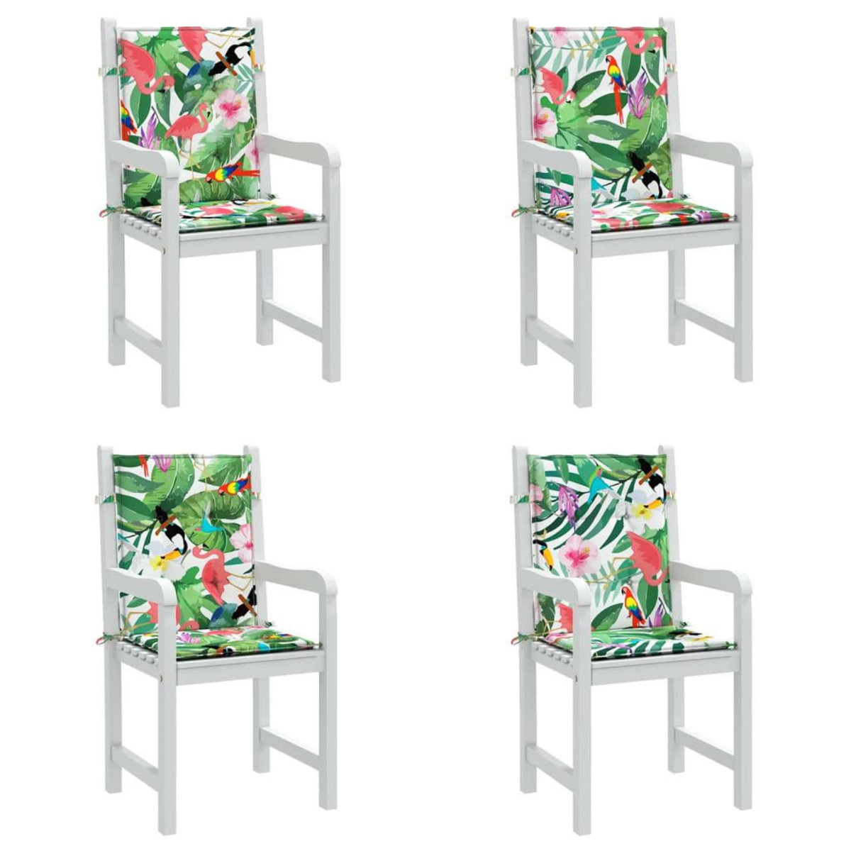 VIDAXL Coussins de chaise a dossier bas lot de 4 multicolore tissu