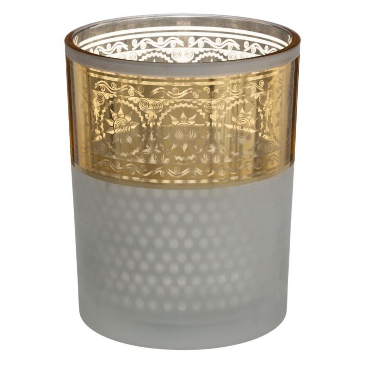 ATMOSPHERA Photophore en verre mat et brillant doré  Spécial Fêtes  Atmosphera