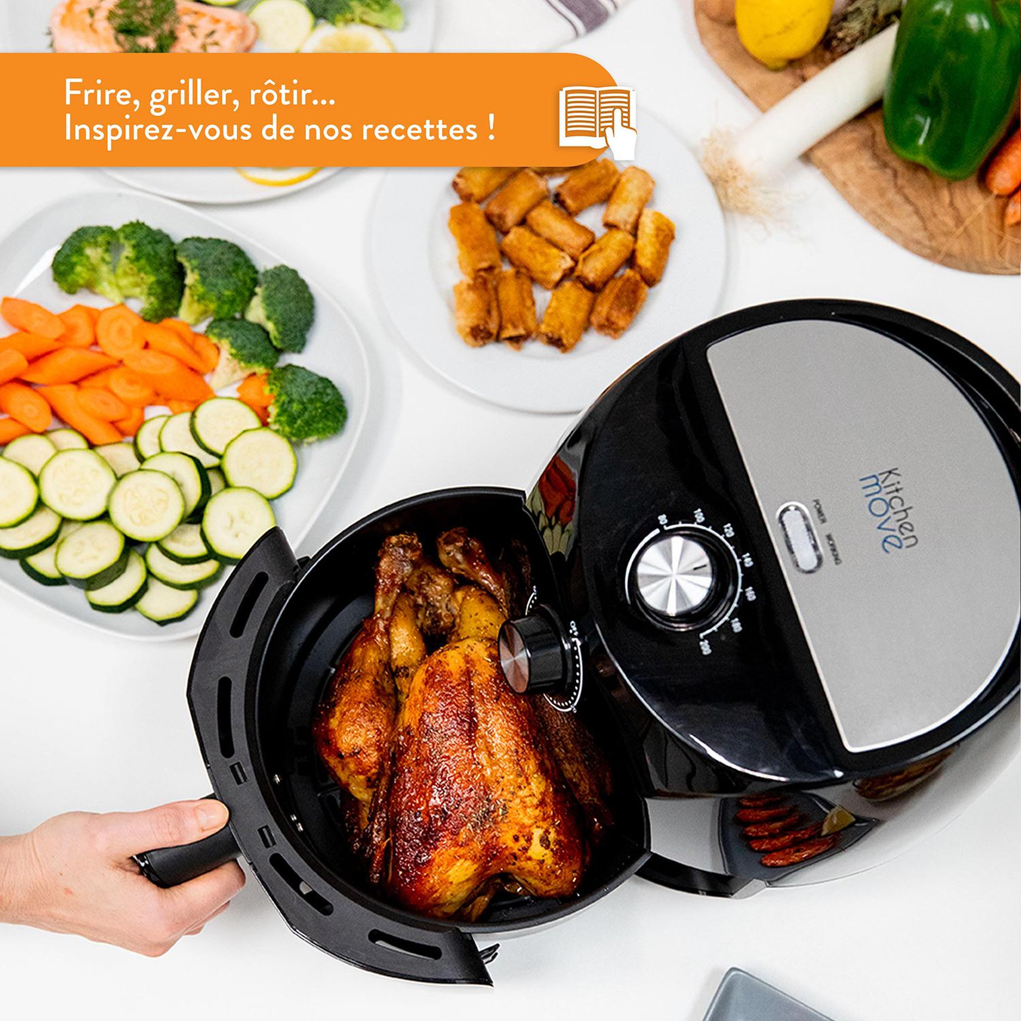 Voir la diapositive 2 : Kitchen move Friteuse sans huile 3.5l 1400w - bat-611