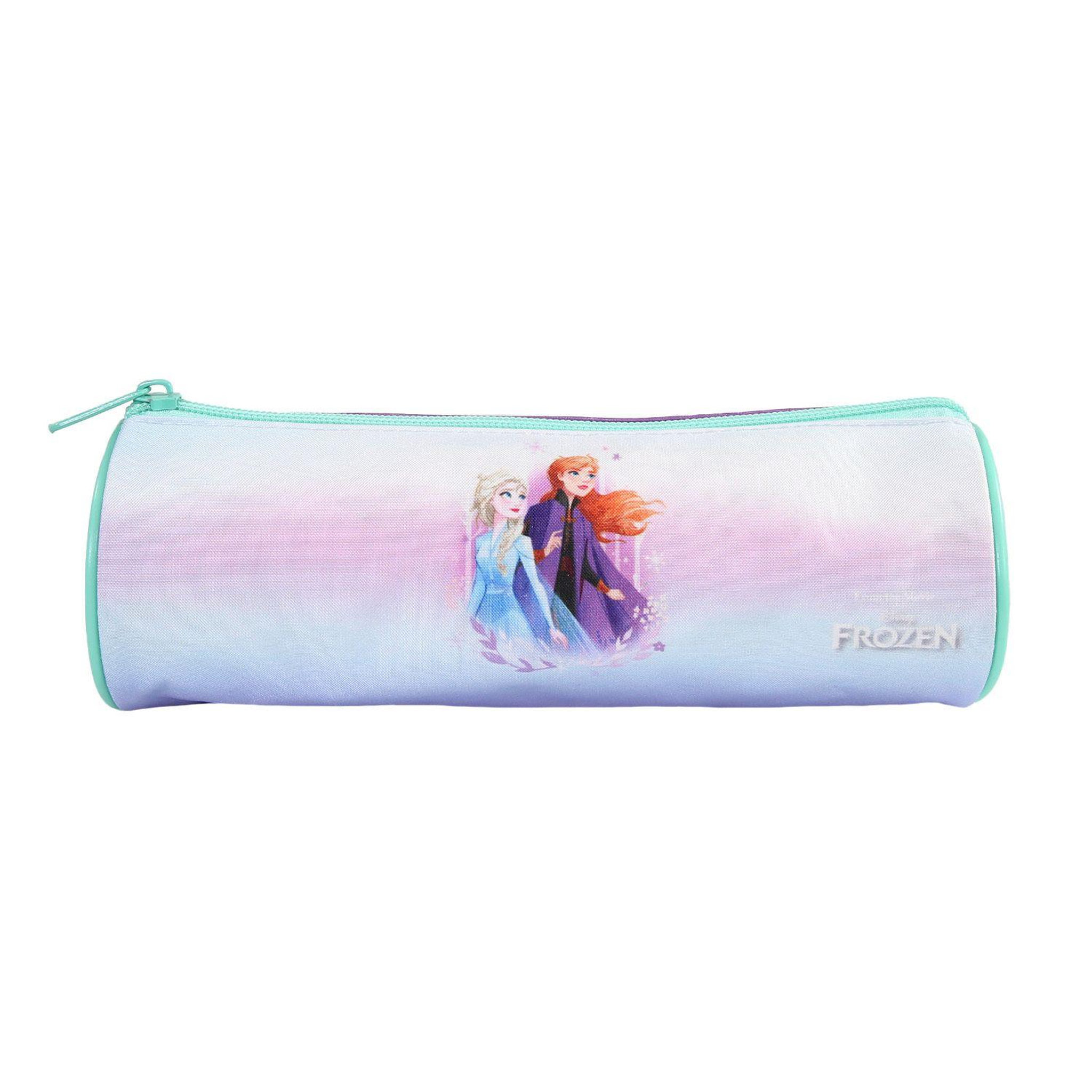 Bagtrotter Bagtrotter - La Reine des Neiges - Frozen - Disney -Trousse Scolaire Ronde - Violet - 1 Compartiment Zippé - 22x7x7cm - Matière Polyester - Accessoire et Papeterie Scolaire