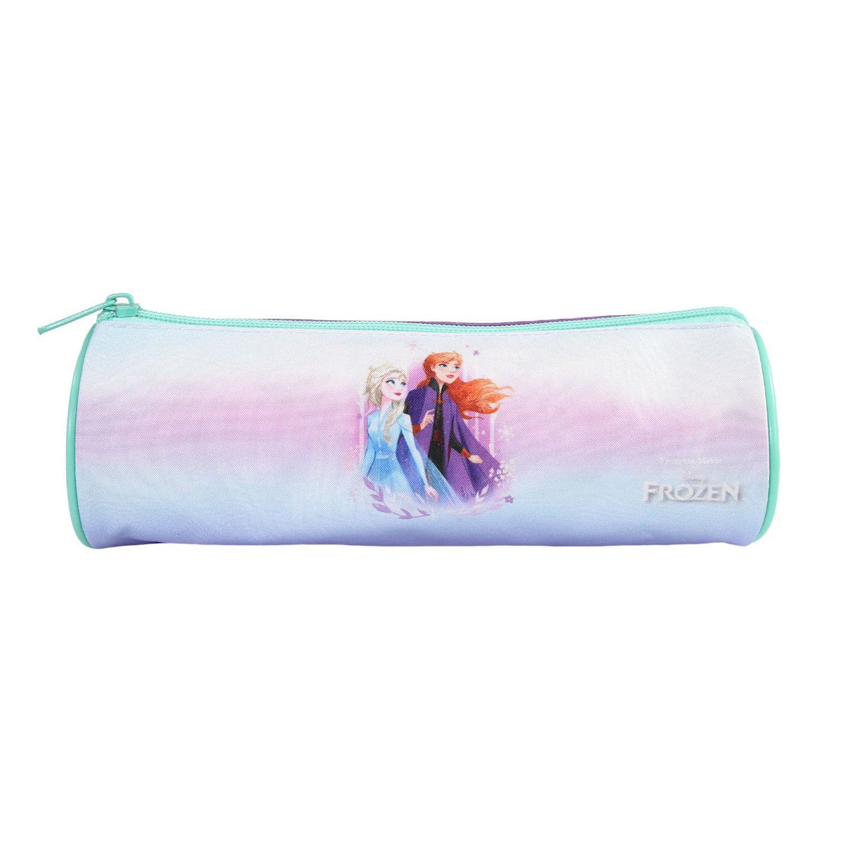 Bagtrotter Bagtrotter - La Reine des Neiges - Frozen - Disney -Trousse Scolaire Ronde - Violet - 1 Compartiment Zippé - 22x7x7cm - Matière Polyester - Accessoire et Papeterie Scolaire