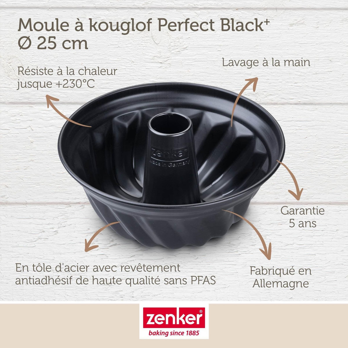 ZENKER Moule à kouglof 25 cm Zenker PerfectBack+