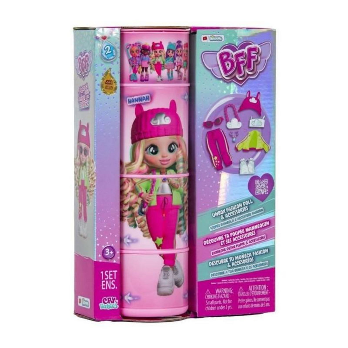 IMC Toys Poupée mannequin BFF Cry Babies IMC TOYS - Série 2 - Hannah - 20cm