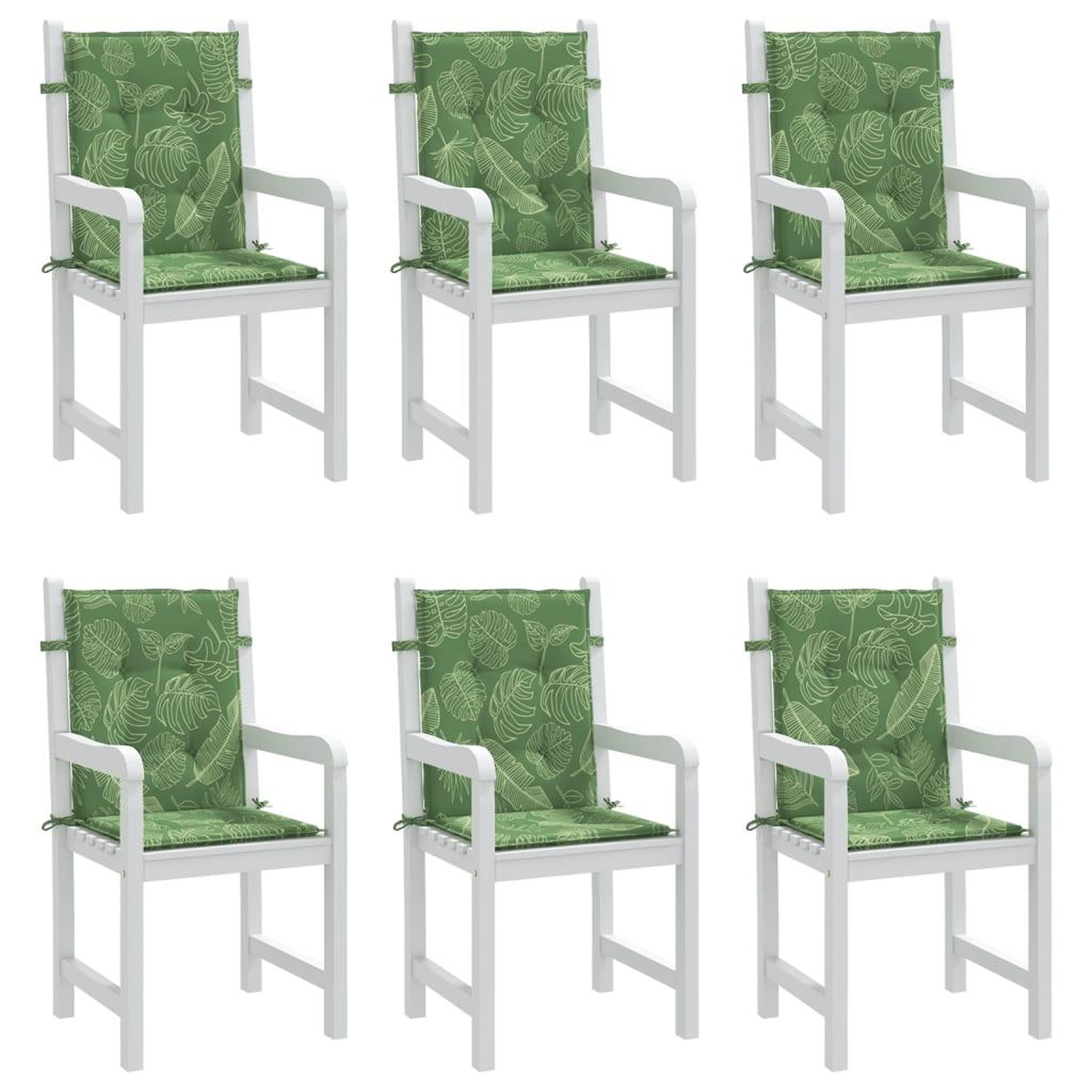Voir la diapositive 4 : VIDAXL Coussins de chaise a dossier bas lot de 6 modele de feuille