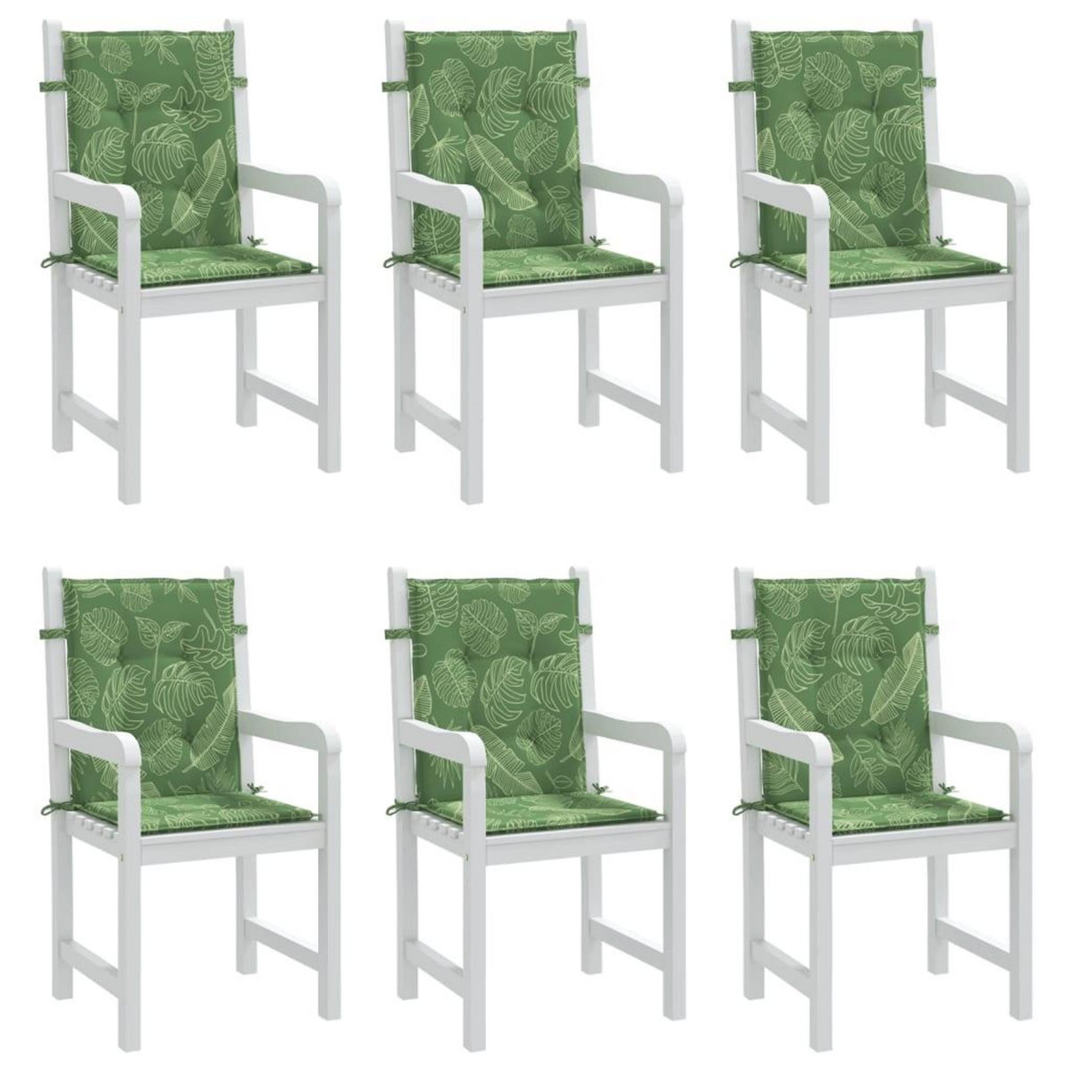 VIDAXL Coussins de chaise a dossier bas lot de 6 modele de feuille