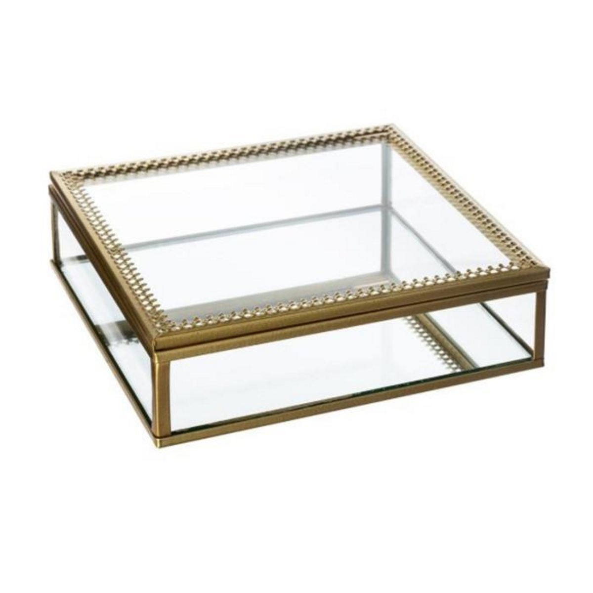 ATMOSPHERA Lot de 2 Boîtes à Bijoux en Verre  Stylish  18cm Or