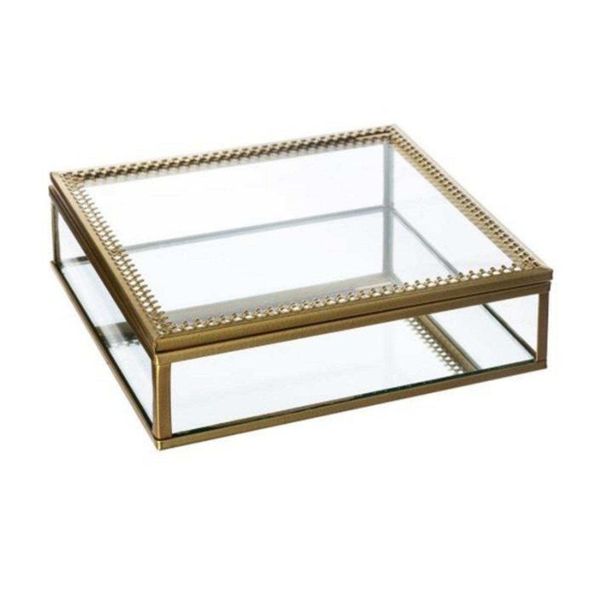 ATMOSPHERA Lot de 2 Boîtes à Bijoux en Verre  Stylish  18cm Or