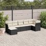 Voir la diapositive 1 : VIDAXL Salon de jardin 7 pcs avec coussins noir resine tressee