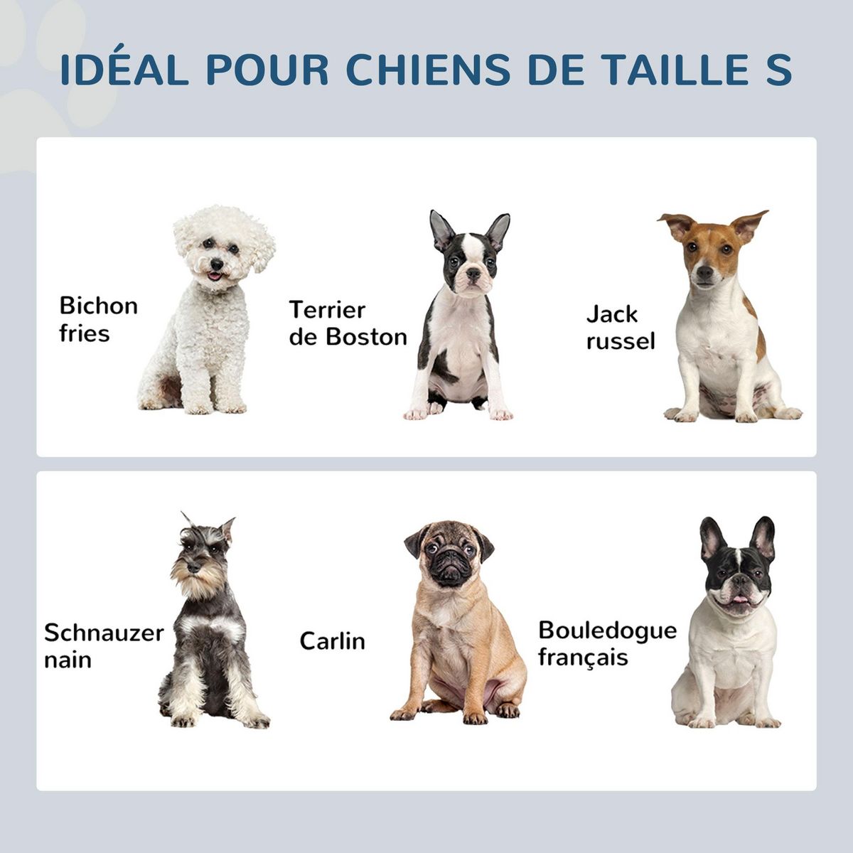 PAWHUT Gamelle double chien porte-gamelles surélevé 2 gamelles anti-glouton acier inox et tapis inclus acier noir plateau aspect bois clair