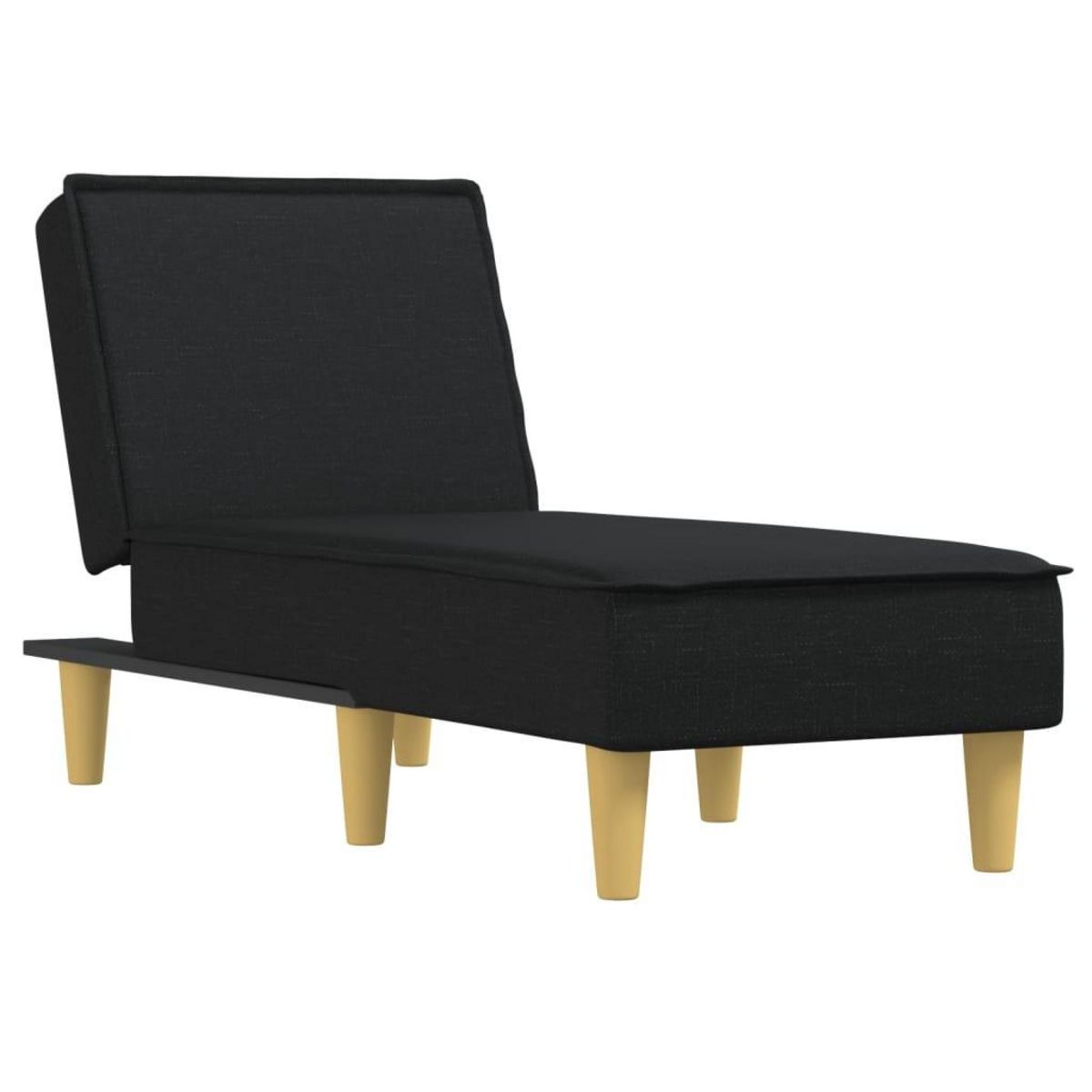 VIDAXL Chaise longue noir tissu