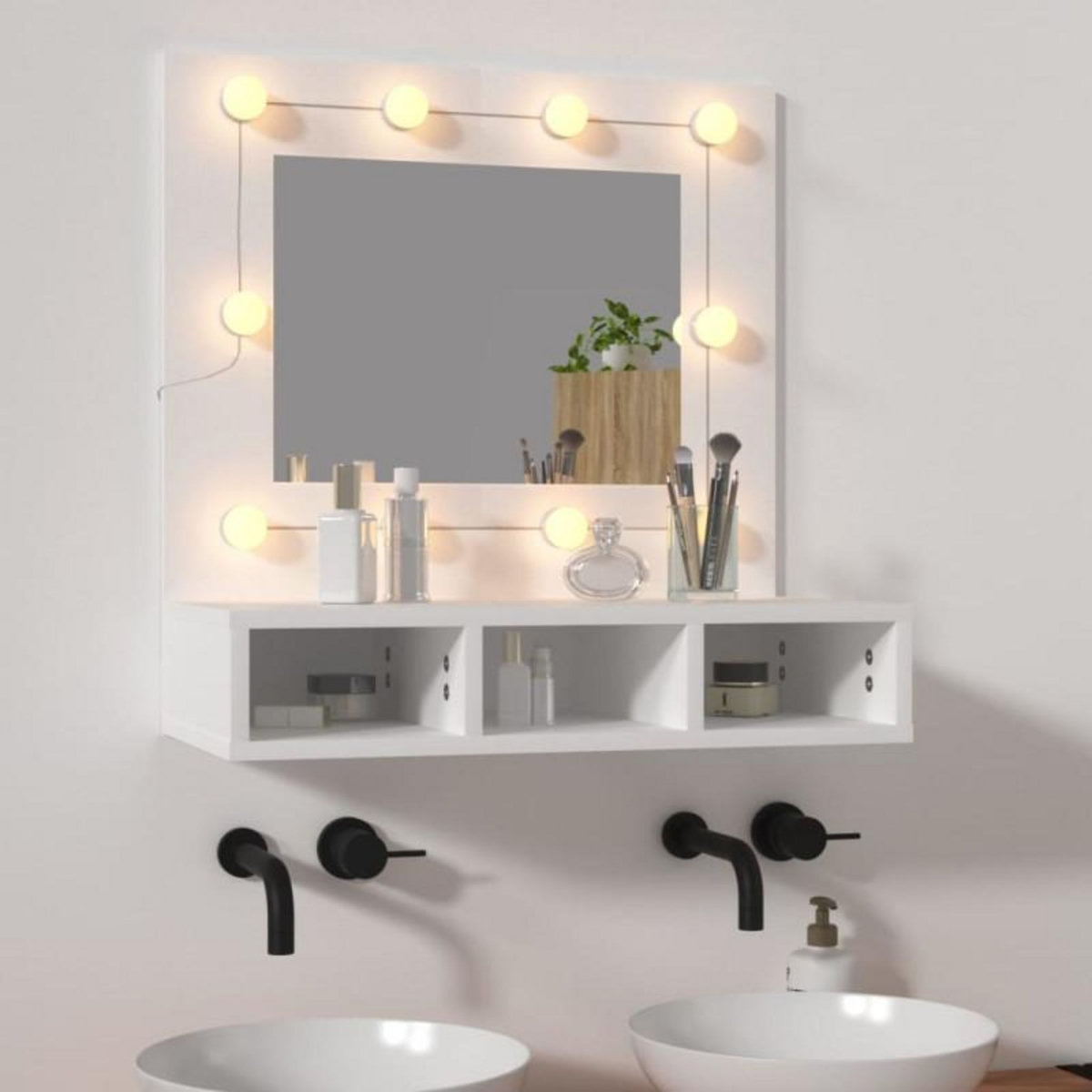 VIDAXL Armoire à miroir avec LED blanc 60x31,5x62 cm
