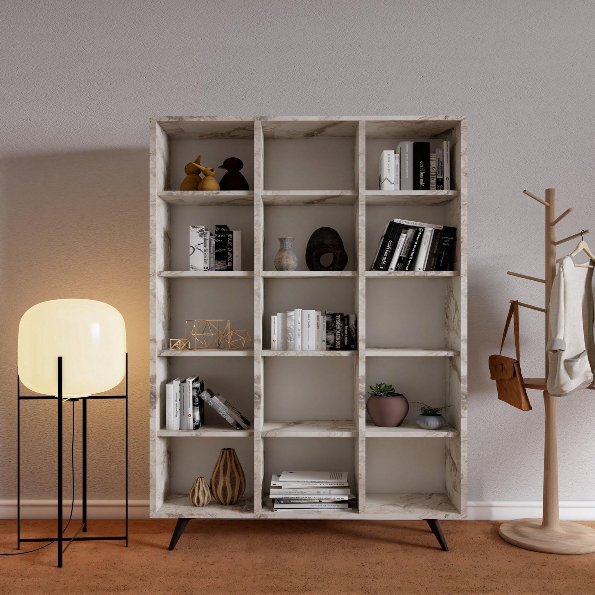 Voir la diapositive 2 : Habitat et Jardin Bibliothèque en bois  Zipa  100 x 25 x 184 cm - Chêne