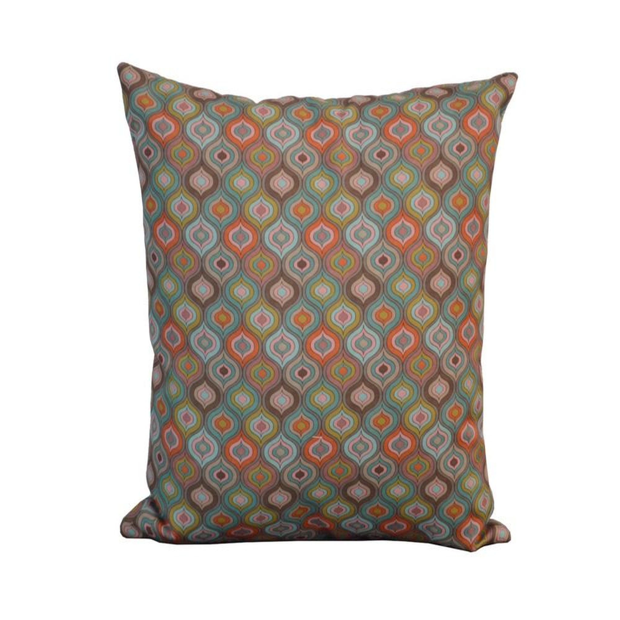 Proloisirs Coussin déhoussable exterieur décor Motif Graphique chevron noir 45 x 45 cm