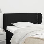 VIDAXL Tete de lit avec oreilles Noir 93x23x78/88 cm Tissu