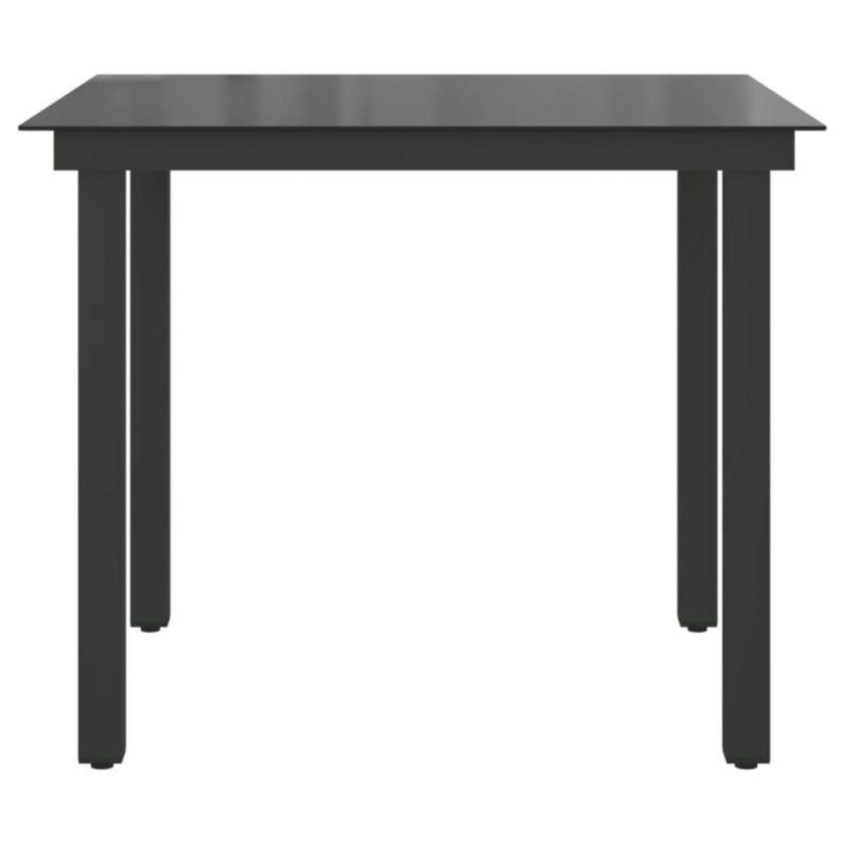 VIDAXL Table de jardin Noir 80x80x74 cm Aluminium et verre