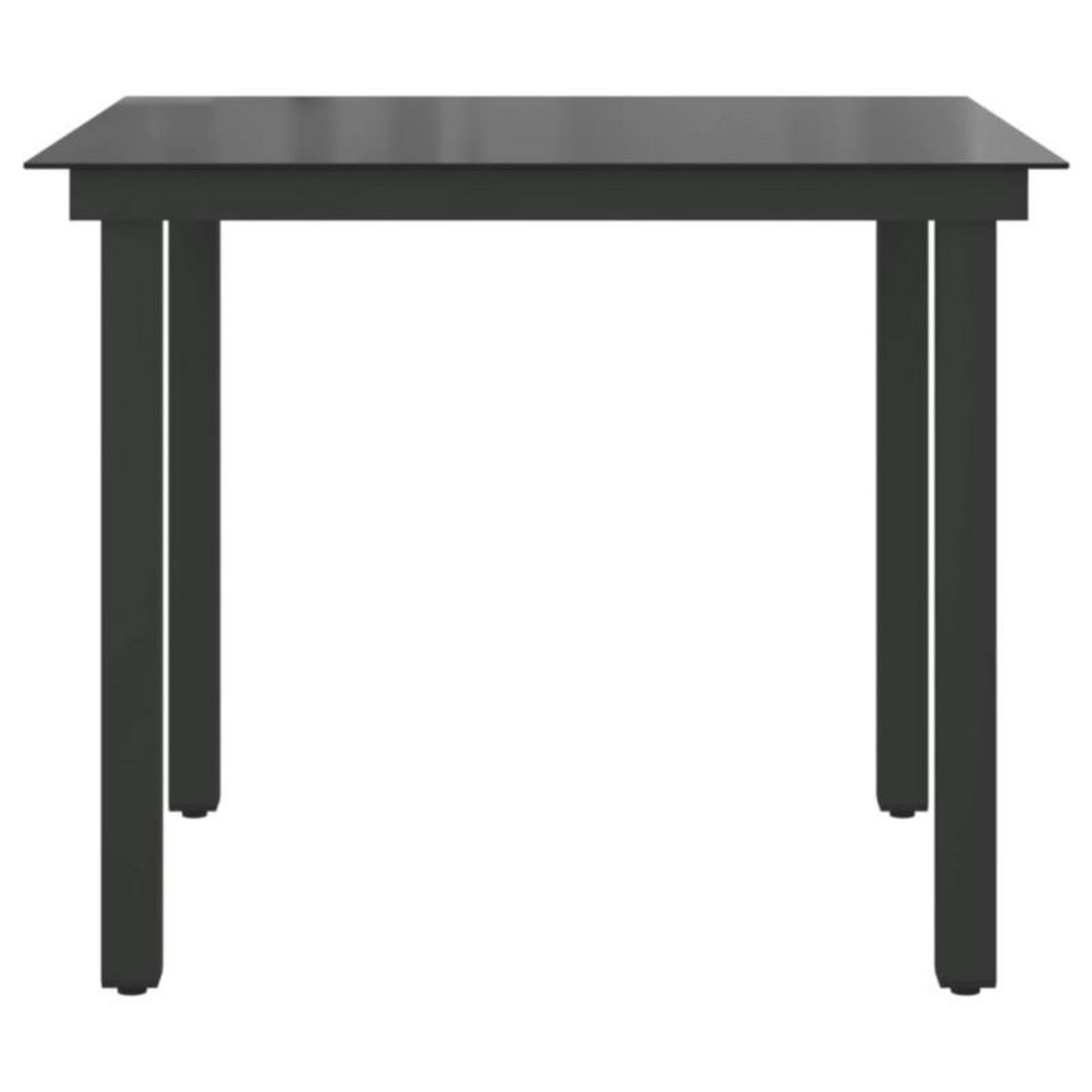 VIDAXL Table de jardin Noir 80x80x74 cm Aluminium et verre
