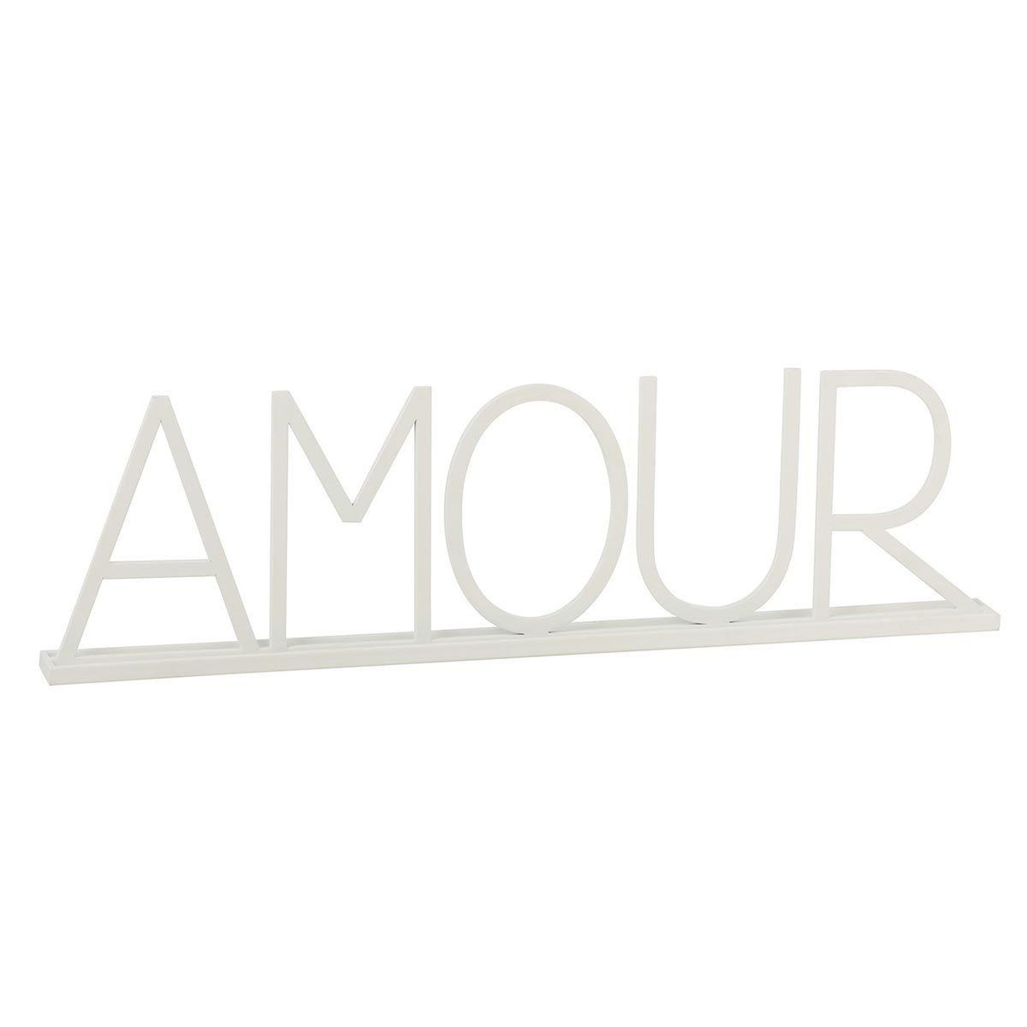J-LINE Mot déco en métal  amour  77cm blanc