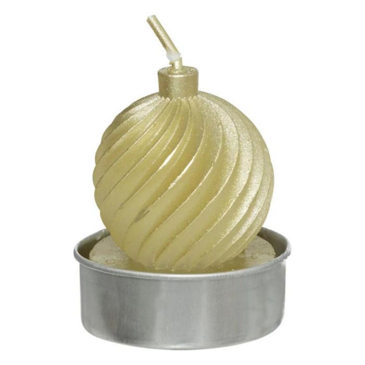 ATMOSPHERA Lot de 4 Bougies Chauffe-Plat  Boule de Noël  4cm Multicolore