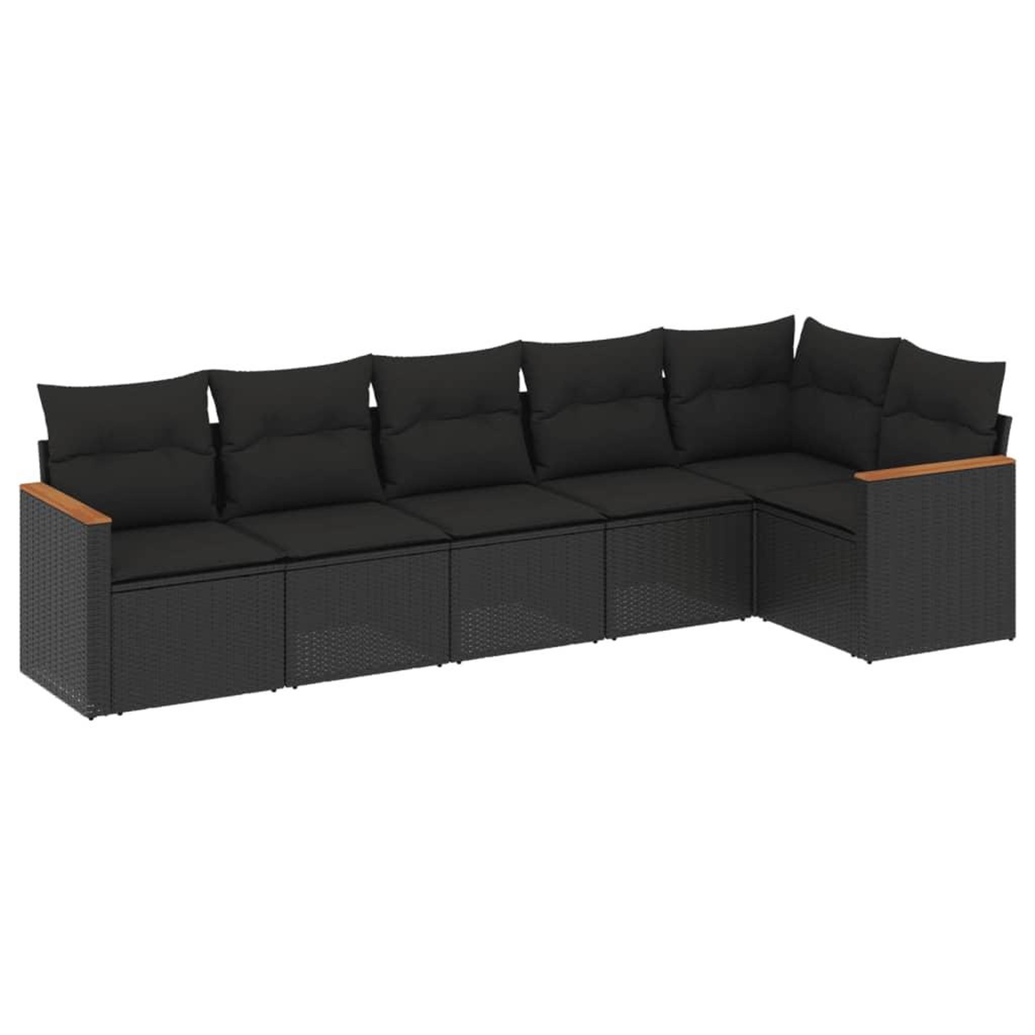 Voir la diapositive 2 : VIDAXL Salon de jardin 6 pcs avec coussins noir resine tressee