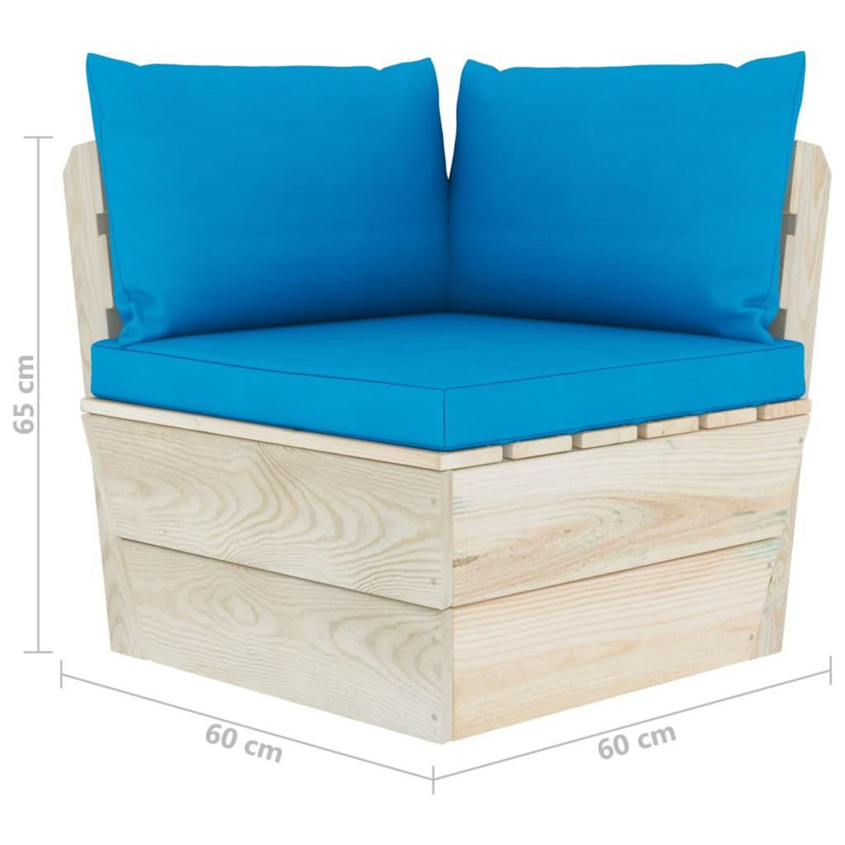 VIDAXL Canape palette a 2 places de jardin avec coussins Bois d'epicea