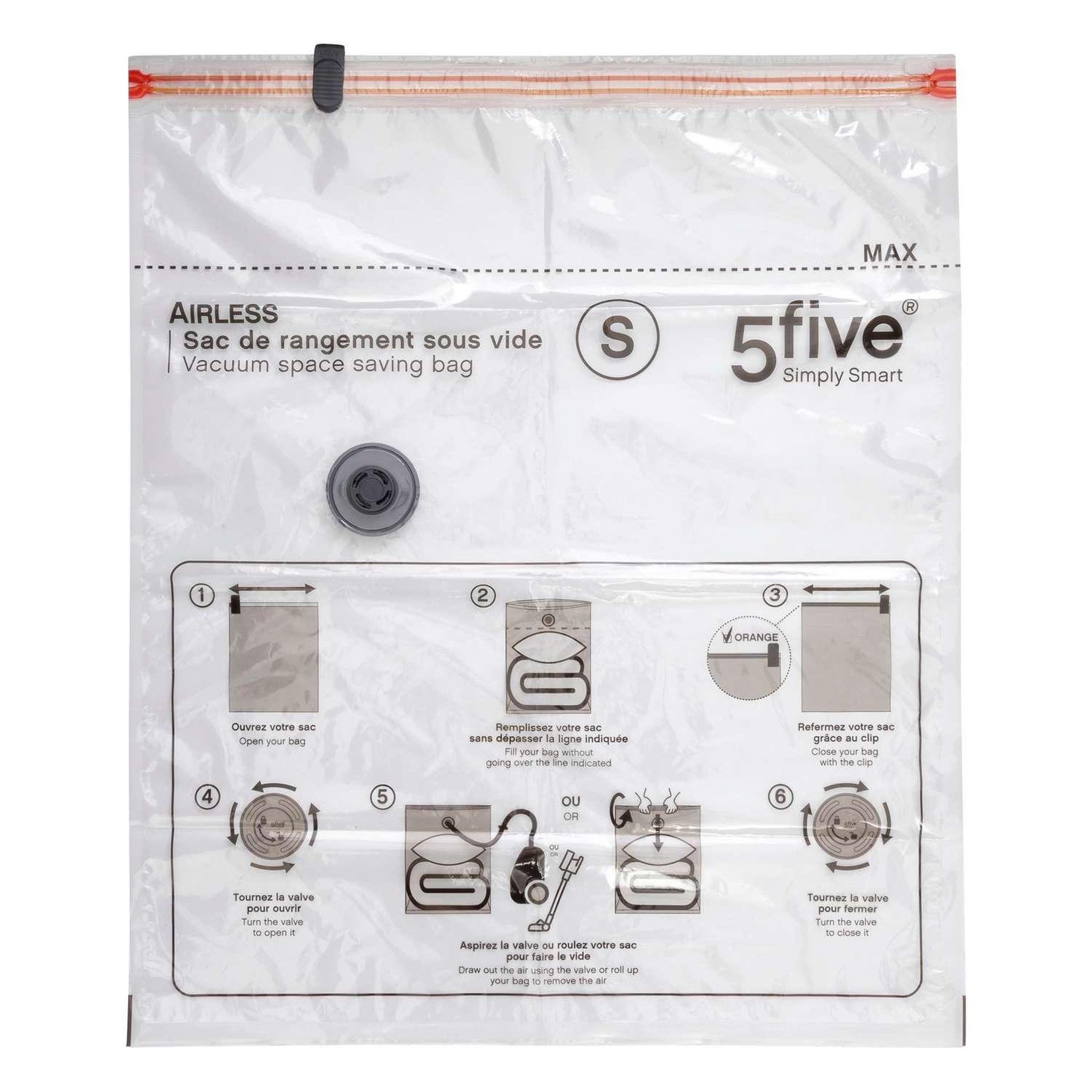 Voir la diapositive 2 : FIVE Housse de rangement sous-vide taille s