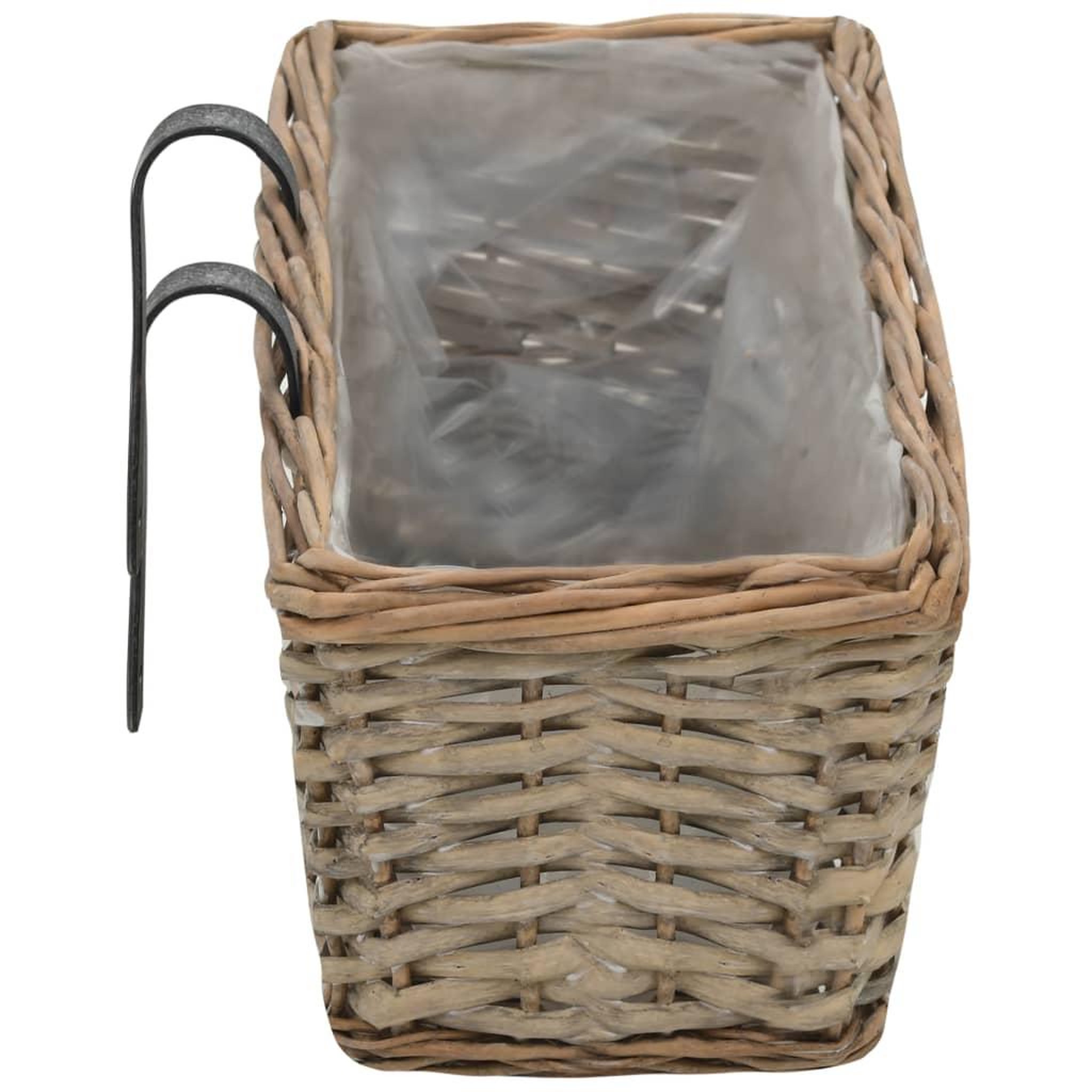Voir la diapositive 5 : VIDAXL Jardiniere de balcon 2 pcs Osier avec doublure en PE 60 cm