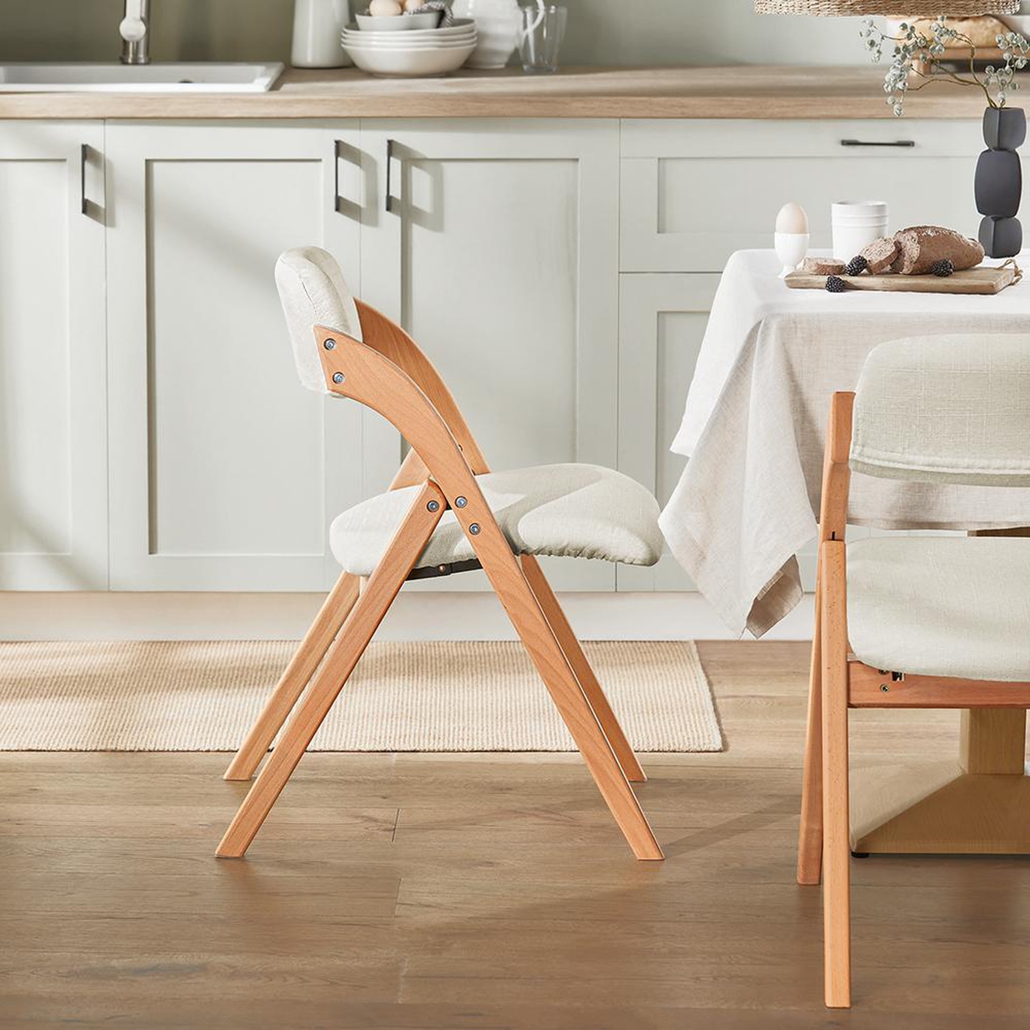 Voir la diapositive 4 : SOBUY Chaise Pliante Cuisine Blanc 47.5x41.5x77cm FST92-WX2