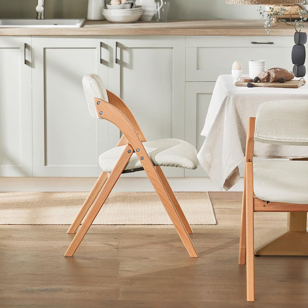 SOBUY Chaise Pliante Cuisine Blanc 47.5x41.5x77cm FST92-WX2