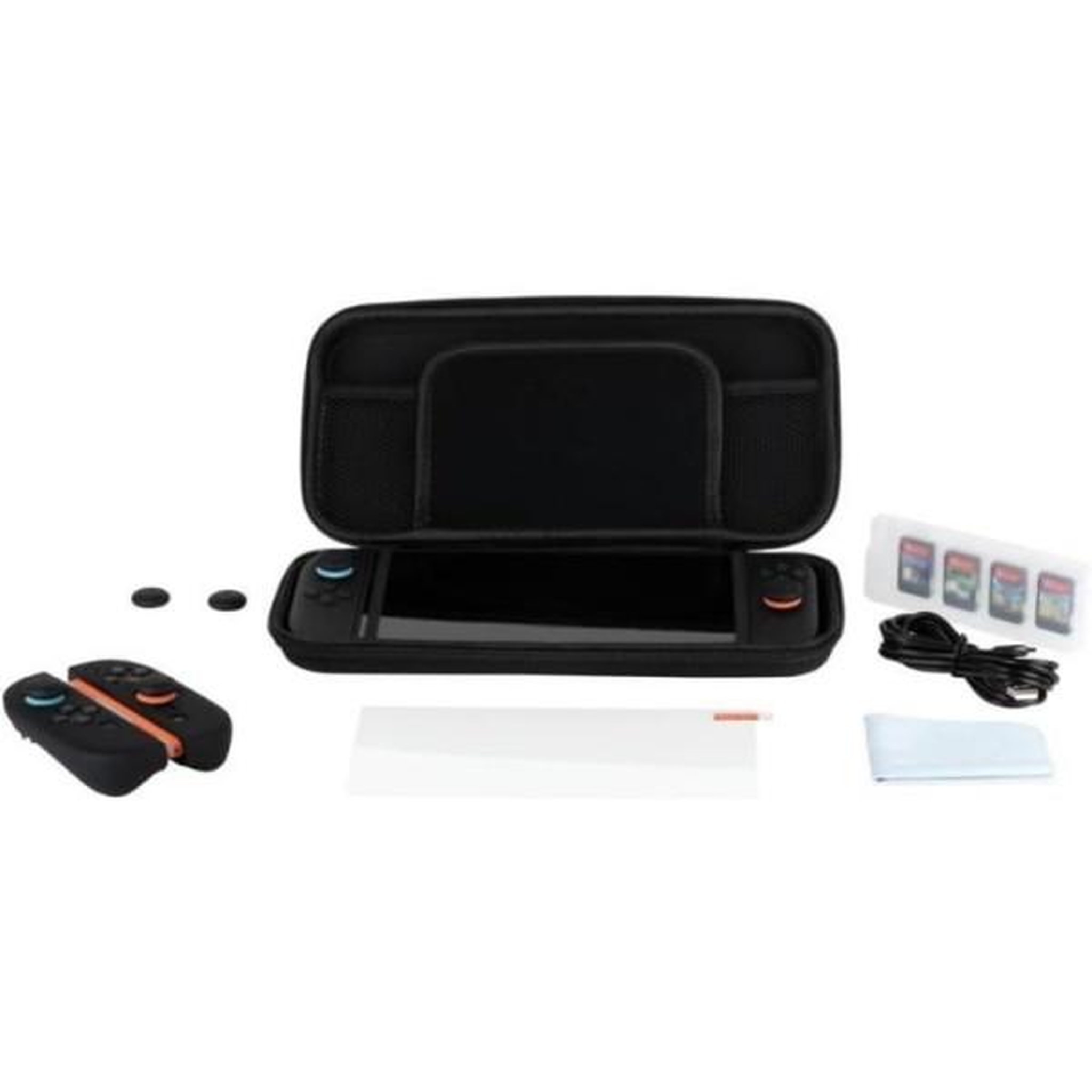 Voir la diapositive 3 : Konix Pack d'accessoires gaming - KONIX - Nintendo Switch 2 - Housse - 4 appuie-pouces - Verre trempé - Boîtier 9 jeux - Écouteurs