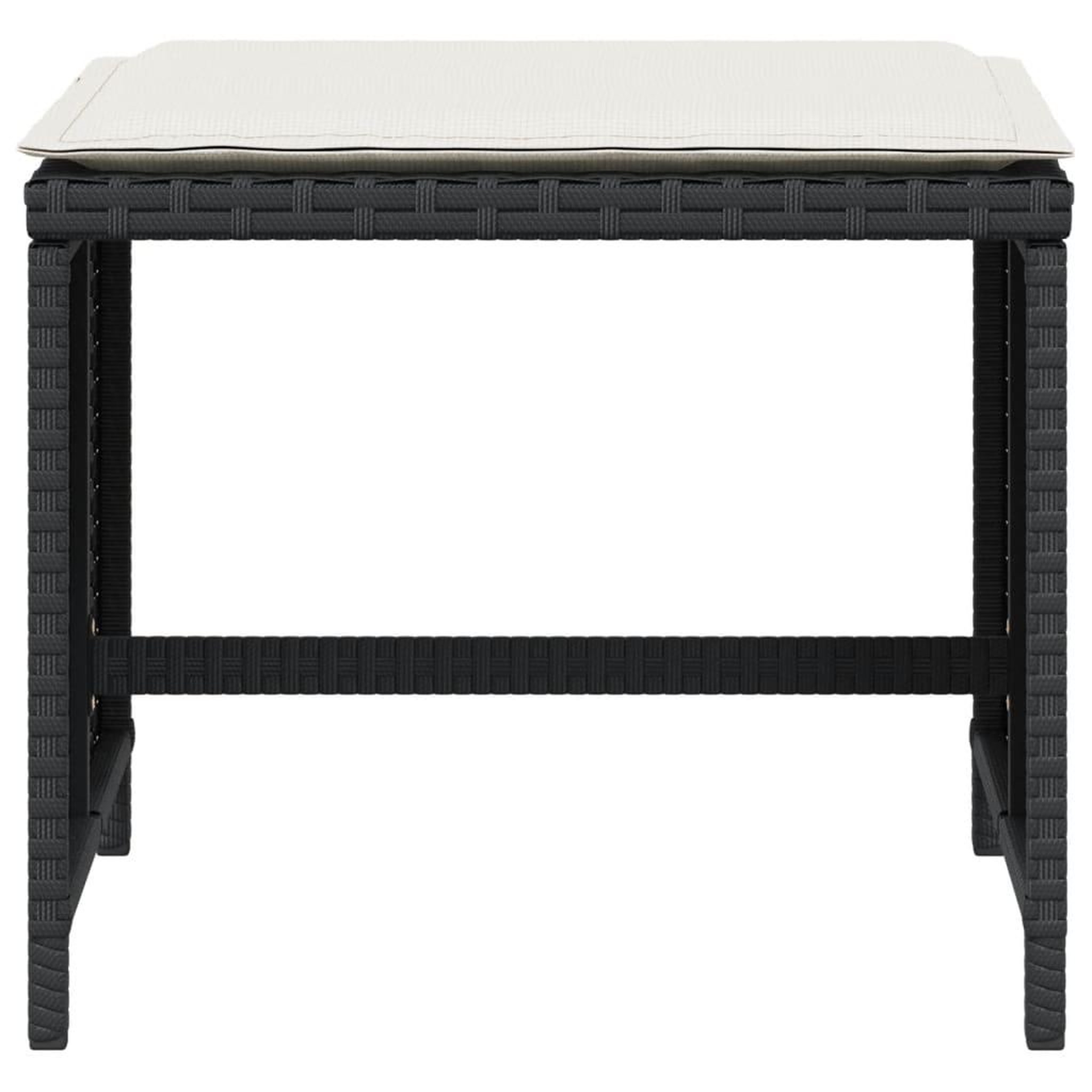 Voir la diapositive 5 : VIDAXL Tabourets de jardin et coussins lot de 4 noir 41x41x36 cm rotin