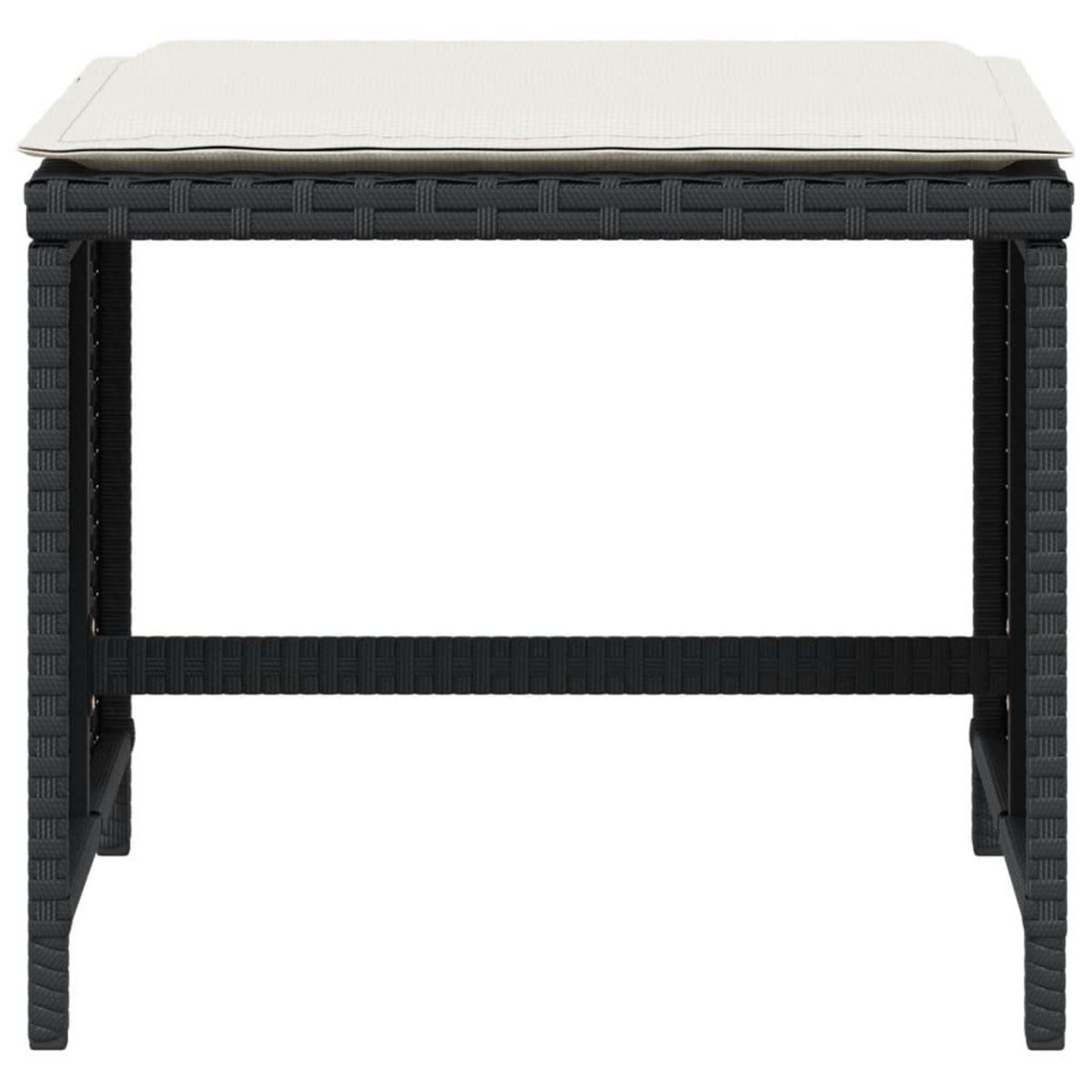 VIDAXL Tabourets de jardin et coussins lot de 4 noir 41x41x36 cm rotin