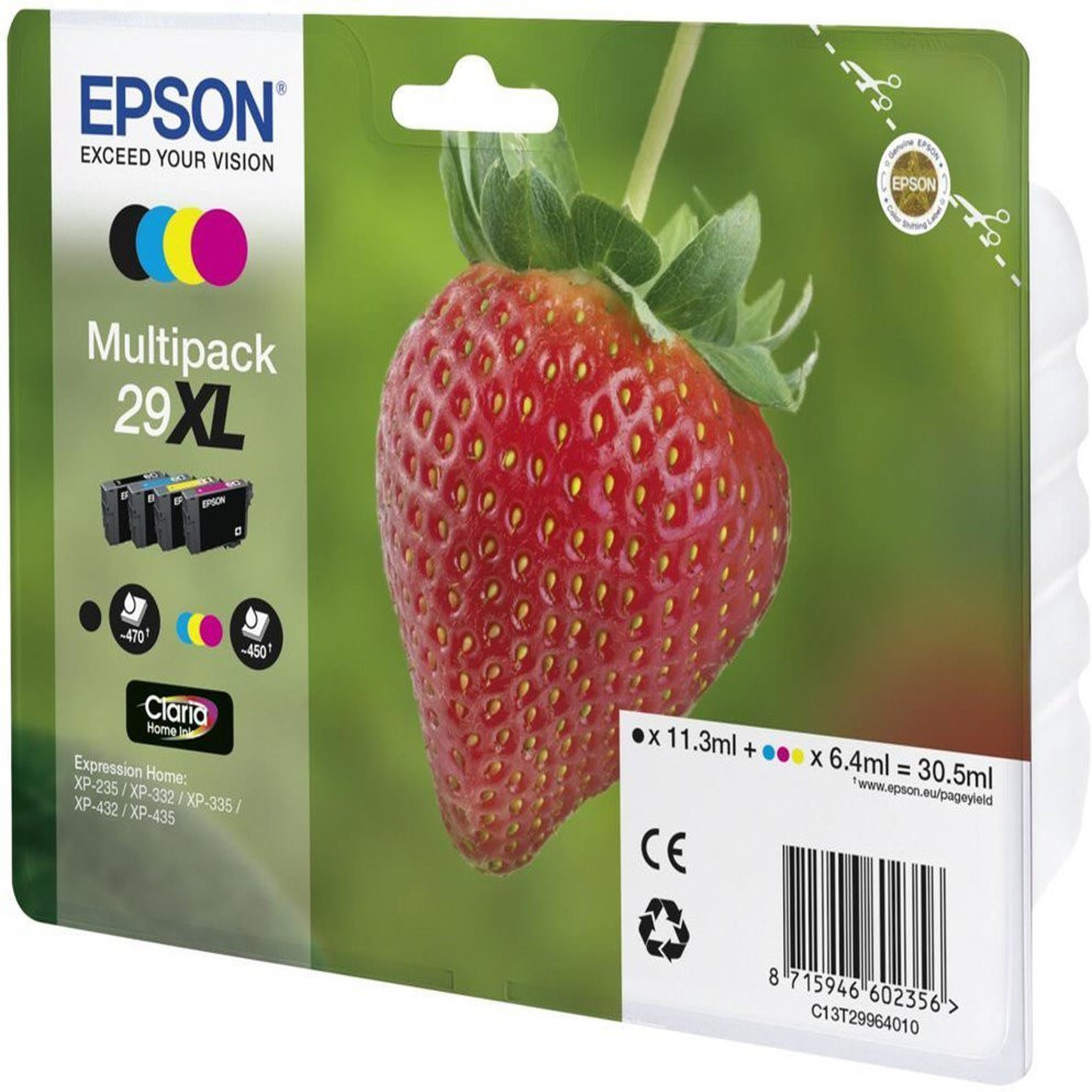 EPSON PACK 4 CARTOUCHES XL FRAISE N/C/M/J XP-235